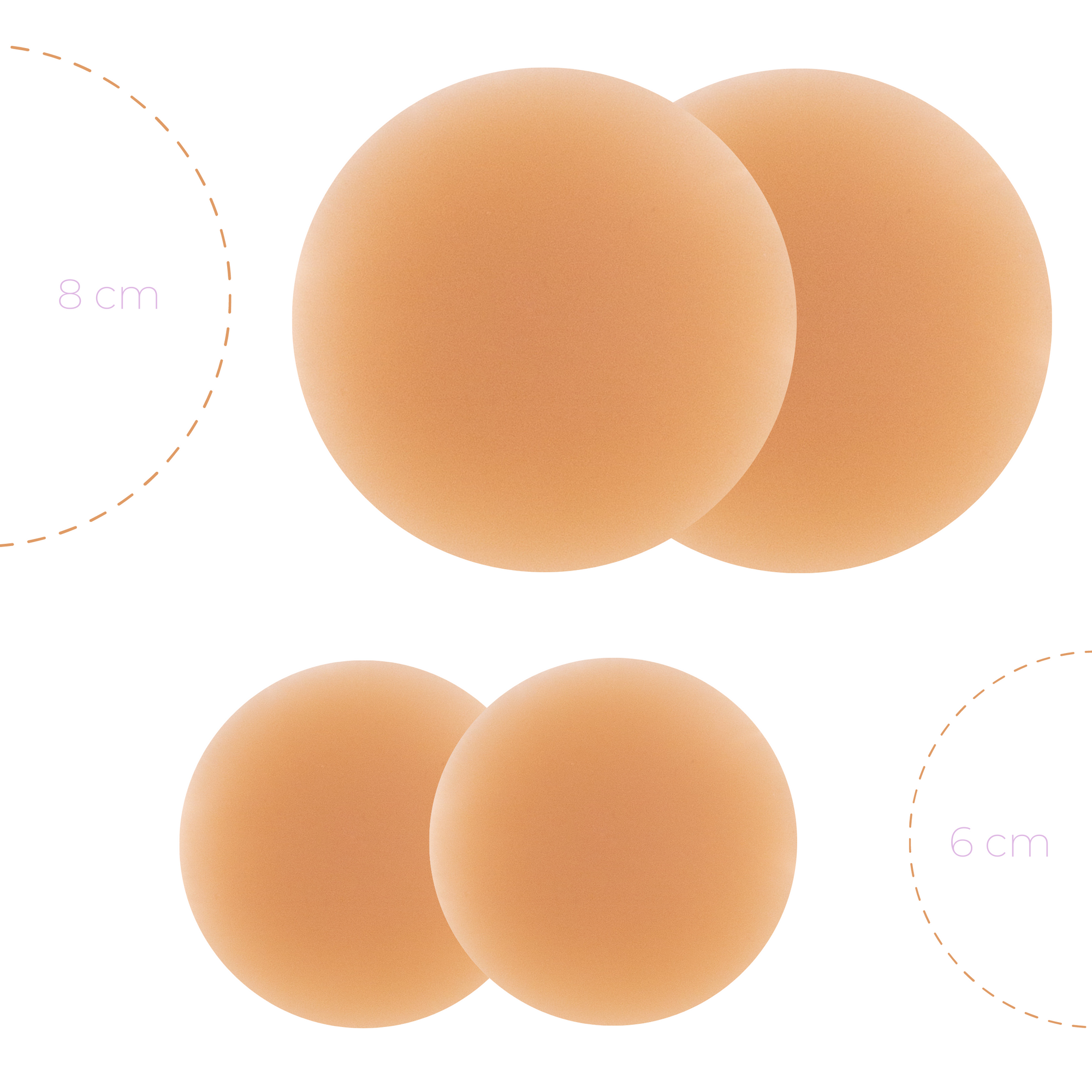 Product shot of Medium tint Headlight Hiders size 6cm and 8cm, comparing the size difference, against a white background showing the thin and seamless edge