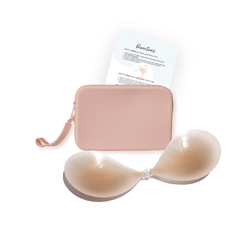 Match Maker: Boob-eez silicone stick-on bra with a Light Pink silicone travel case, view 2