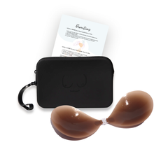 Match Maker: Boob-eez silicone stick-on bra with a Black silicone travel case, view 5