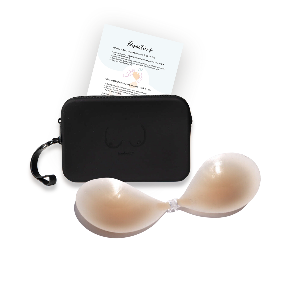 Match Maker - Seamless Sticky Bra + Carrying Case in Black