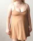 Betty Dress - Swinging Slip Dress w/ Shelf Bra - Medium Nude