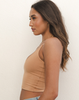 The Kyla - Double Layer Crop - Medium Nude