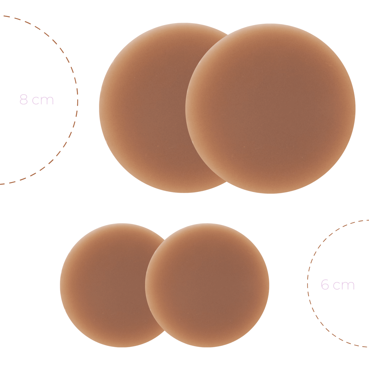 Product shot of Dark tint Headlight Hiders size 6cm and 8cm, comparing the size difference, against a white background showing the ultra thin edges of the Headlight Hiders